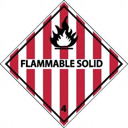 NMC - Flammable Solid DOT Shipping Label - 4" High x 4" Wide - Exact Tooling