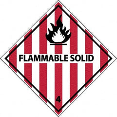 NMC - Flammable Solid DOT Shipping Label - 4" High x 4" Wide - Exact Tooling