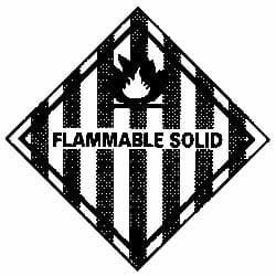 NMC - Flammable Solid DOT Shipping Label - 4" High x 4" Wide - Exact Tooling