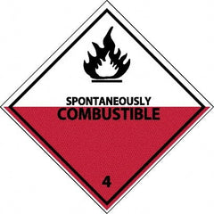 NMC - Spontaneously Combustible DOT Shipping Label - 4" High x 4" Wide - Exact Tooling