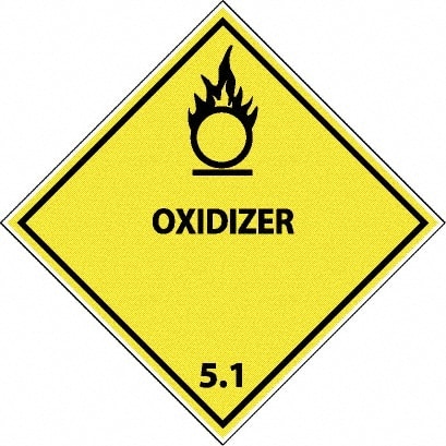 NMC - Oxidizer DOT Shipping Label - 4" High x 4" Wide - Exact Tooling