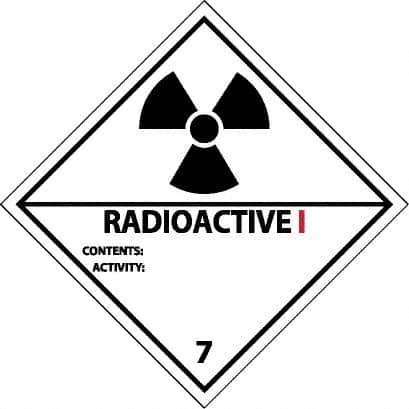 NMC - Radioactive I Contents: Activity: DOT Shipping Label - 4" High x 4" Wide - Exact Tooling