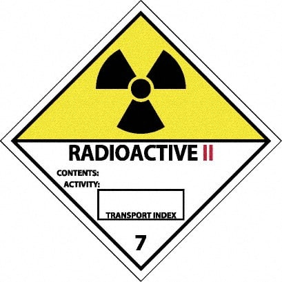 NMC - Radioactive II Contents: Activity: Transport Index DOT Shipping Label - 4" High x 4" Wide - Exact Tooling