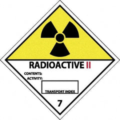 NMC - Radioactive II Contents: Activity: Transport Index DOT Shipping Label - 4" High x 4" Wide - Exact Tooling