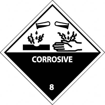 NMC - Corrosive DOT Shipping Label - 4" High x 4" Wide - Exact Tooling