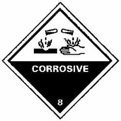 NMC - Corrosive DOT Shipping Label - 4" High x 4" Wide - Exact Tooling