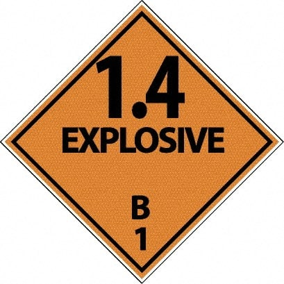NMC - 1.4 Explosive B DOT Shipping Label - 4" High x 4" Wide - Exact Tooling