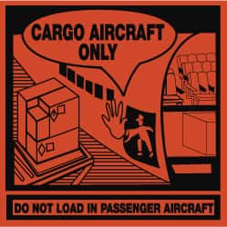 NMC - Cargo Aircraft Only - Do Not Load in Passenger Aircraft Shipping Label - 4" High x 4" Wide - Exact Tooling