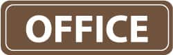 NMC - Office, 11" Wide x 3.5" High, Acrylic Sign - English, White on Brown, Wall Mount - Exact Tooling