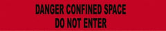 NMC - 1,000' Long x 3" Wide Roll, Polyethylene, Red Barricade Tape - Message: Danger - Confined Space - Do Not Enter - Exact Tooling