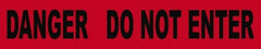 NMC - 1,000' Long x 3" Wide Roll, Polyethylene, Black & Red Barricade Tape - Message: Danger - Do Not Enter - Exact Tooling