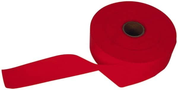 NMC - 150' Long x 1" Wide Roll, Vinyl, Red Barricade Tape - Fluorescent - Exact Tooling