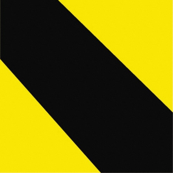 NMC - Black & Yellow Striped Vinyl Tape - 3" Wide x 54' Long x 0.002" Thick, General Traffic - Exact Tooling