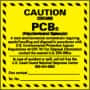 NMC - Hazardous Materials Label - Legend: Caution - Contains PCBs (Polychlorinated Biphenyis), English, Black & Yellow, 6" Long x 6" High, Sign Muscle Finish - Exact Tooling