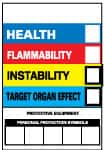 NMC - "Health - Flammability - Instability - Target Organ Effect", 6" Long x 4" Wide, Pressure-Sensitive Vinyl Safety Sign - Rectangle, 0.004" Thick, Use for Hazardous Materials - Exact Tooling