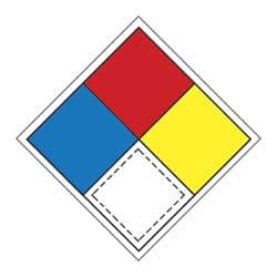 NMC - "Hazardous Materials Systems", 8" Long x 8" Wide, Rigid Plastic Safety Sign - Square, 0.05" Thick, Use for Hazardous Materials - Exact Tooling