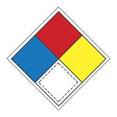 NMC - "Hazardous Materials Systems", 8" Long x 8" Wide, Rigid Plastic Safety Sign - Square, 0.05" Thick, Use for Hazardous Materials - Exact Tooling