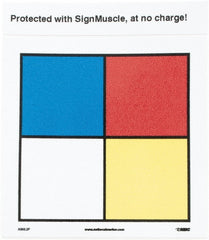 NMC - "Hazardous Materials Systems", 2-1/2" Long x 2-1/2" Wide, Pressure-Sensitive Vinyl Safety Sign - Square, 0.004" Thick, Use for Hazardous Materials - Exact Tooling