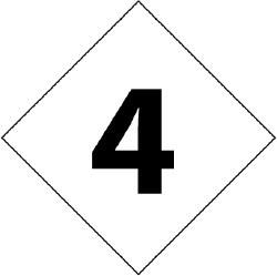 NMC - Hazardous Materials Label - Legend: Number, English, Black & White, 5" Long x 5" High, Sign Muscle Finish - Exact Tooling