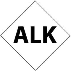 NMC - Hazardous Materials Label - Legend: Alk, English, Black & White, 5" Long x 5" High, Sign Muscle Finish - Exact Tooling