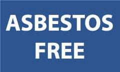 NMC - "Asbestos Free", 3" Long x 5" Wide, Pressure-Sensitive Vinyl Safety Sign - Rectangle, 0.004" Thick, Use for Hazardous Materials - Exact Tooling