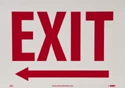 NMC - Exit, Pressure Sensitive Vinyl Exit Sign - 14" Wide x 10" High - Exact Tooling