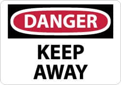 NMC - "Danger - Keep Away", 10" Long x 14" Wide, Aluminum Safety Sign - Rectangle, 0.04" Thick, Use for Accident Prevention - Exact Tooling