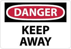 NMC - "Danger - Keep Away", 10" Long x 14" Wide, Pressure-Sensitive Vinyl Safety Sign - Rectangle, 0.004" Thick, Use for Accident Prevention - Exact Tooling