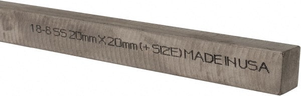 Made in USA - 12" Long, Oversized Key Stock - 18-8 Stainless Steel - Exact Tooling