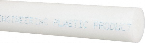 Made in USA - 4' Long, 1-1/8" Diam, Acetal Plastic Rod - Natural (Color) - Exact Tooling