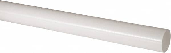 Made in USA - 1' Long, 2" Diam, Acetal Plastic Rod - Natural (Color) - Exact Tooling