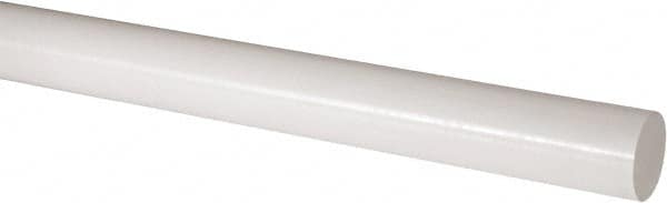 Made in USA - 4' Long, 2" Diam, Acetal Plastic Rod - Natural (Color) - Exact Tooling