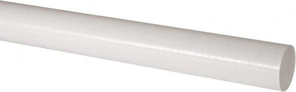 Made in USA - 2' Long, 2-1/4" Diam, Acetal Plastic Rod - Natural (Color) - Exact Tooling