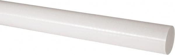 Made in USA - 1' Long, 2-1/2" Diam, Acetal Plastic Rod - Natural (Color) - Exact Tooling