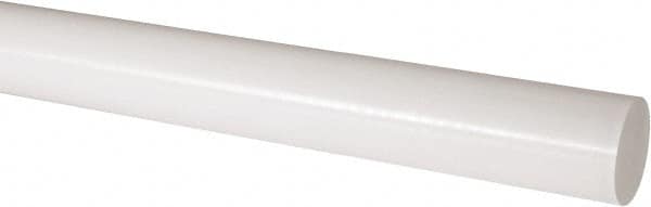 Made in USA - 2' Long, 2-1/2" Diam, Acetal Plastic Rod - Natural (Color) - Exact Tooling