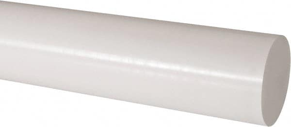 Made in USA - 2' Long, 3" Diam, Acetal Plastic Rod - Natural (Color) - Exact Tooling