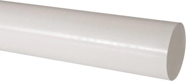 Made in USA - 4' Long, 3" Diam, Acetal Plastic Rod - Natural (Color) - Exact Tooling