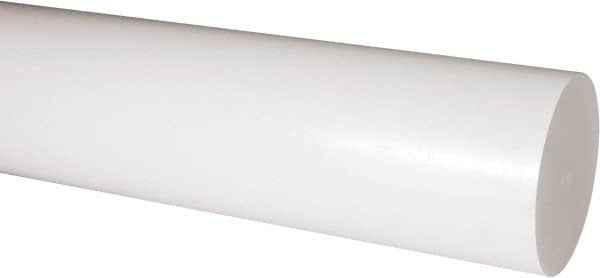 Made in USA - 1' Long, 3-1/2" Diam, Acetal Plastic Rod - Natural (Color) - Exact Tooling