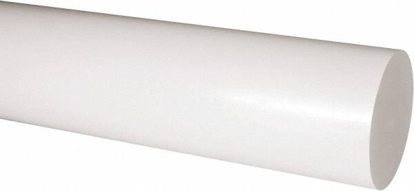 Made in USA - 2' Long, 4" Diam, Acetal Plastic Rod - Natural (Color) - Exact Tooling