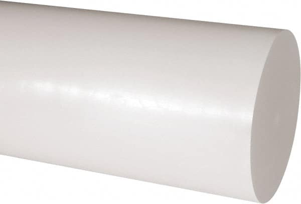 Made in USA - 1' Long, 5" Diam, Acetal Plastic Rod - Natural (Color) - Exact Tooling
