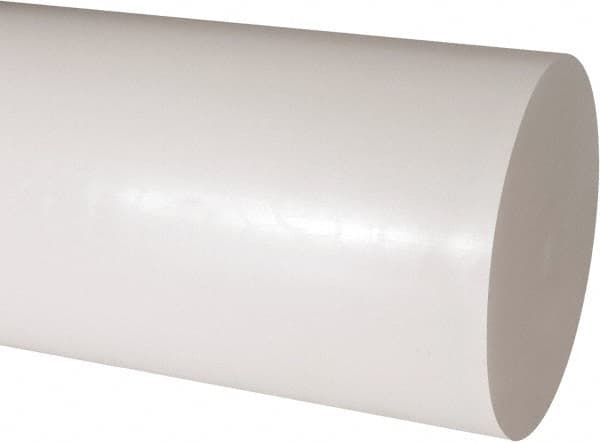 Made in USA - 1' Long, 6" Diam, Acetal Plastic Rod - Natural (Color) - Exact Tooling