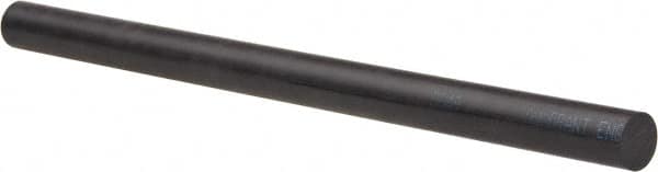 Made in USA - 8' Long, 1/2" Diam, Acetal Plastic Rod - Black - Exact Tooling