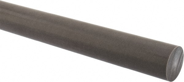 Made in USA - 1' Long, 1-1/4" Diam, Acetal (PTFE-Filled) Plastic Rod - Brown - Exact Tooling