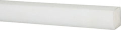 Made in USA - 4 Ft. Long x 1/4 Inch Wide x 1/4 Inch High, Acetal, Square Plastic Bar - Natural - Exact Tooling