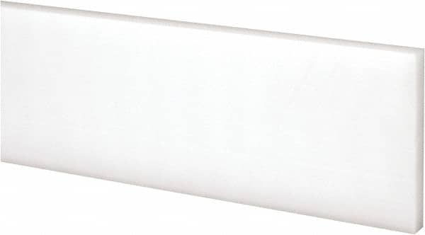 Made in USA - 2 Ft. Long x 2 Inch Wide x 1/4 Inch High, Acetal, Rectangular Plastic Bar - Natural - Exact Tooling