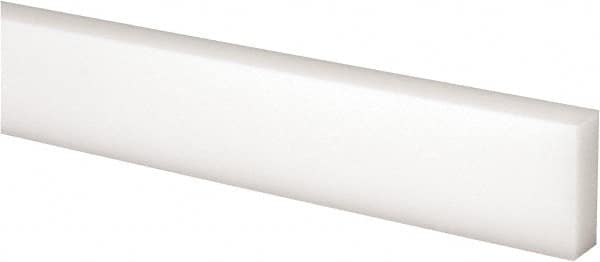 Made in USA - 2 Ft. Long x 1 Inch Wide x 3/8 Inch High, Acetal, Rectangular Plastic Bar - Natural - Exact Tooling
