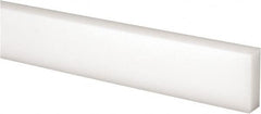 Made in USA - 2 Ft. Long x 1 Inch Wide x 3/8 Inch High, Acetal, Rectangular Plastic Bar - Natural - Exact Tooling