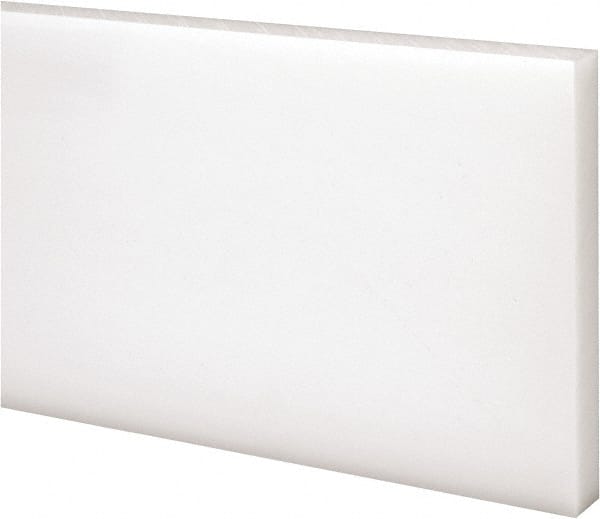 Made in USA - 1 Ft. Long x 3 Inch Wide x 3/8 Inch High, Acetal, Rectangular Plastic Bar - Natural - Exact Tooling