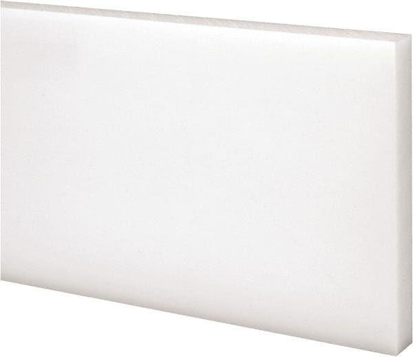 Made in USA - 2 Ft. Long x 3 Inch Wide x 3/8 Inch High, Acetal, Rectangular Plastic Bar - Natural - Exact Tooling