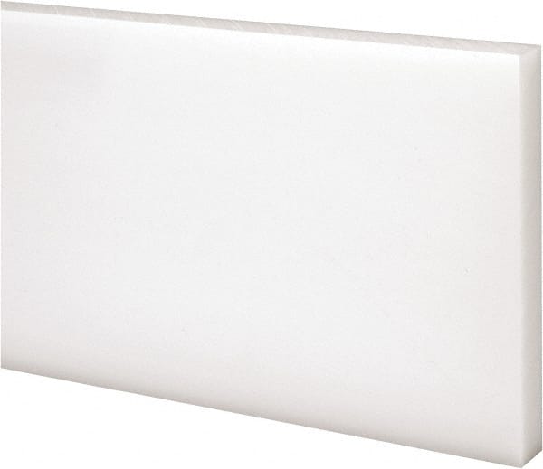 Made in USA - 4 Ft. Long x 3 Inch Wide x 3/8 Inch High, Acetal, Rectangular Plastic Bar - Natural - Exact Tooling